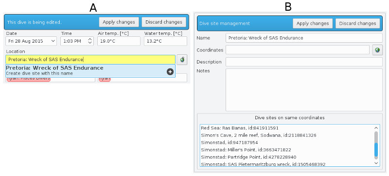FIGURE:Location description panel